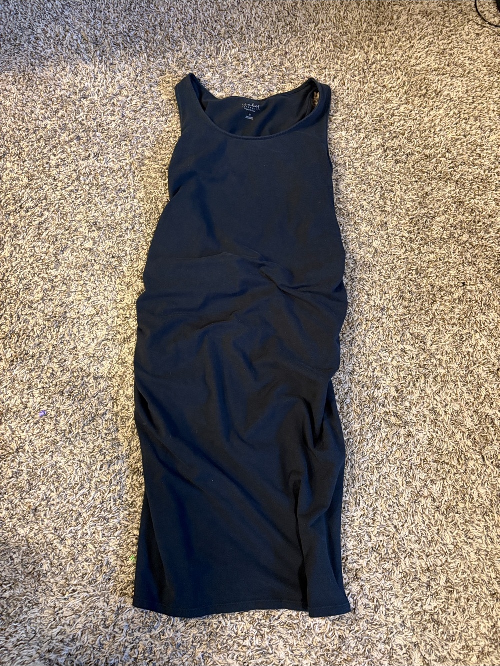 Isabel maternity stretchy fitted dress with scrunched fabric at belly for growth